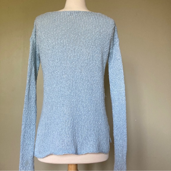TALULA Aritzia Azurelee Powder Blue Cotton Cashmere Angora Sweater - Picture 6 of 6